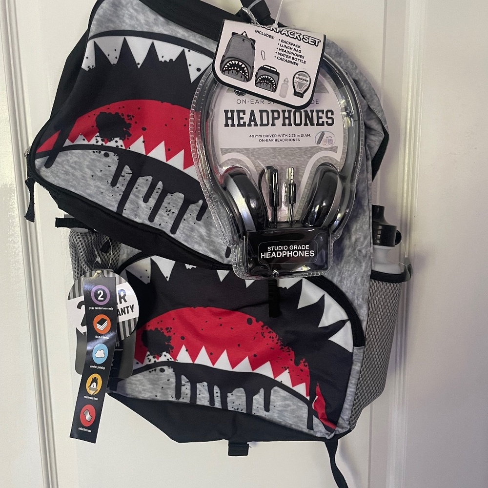 5 piece shark backpack set